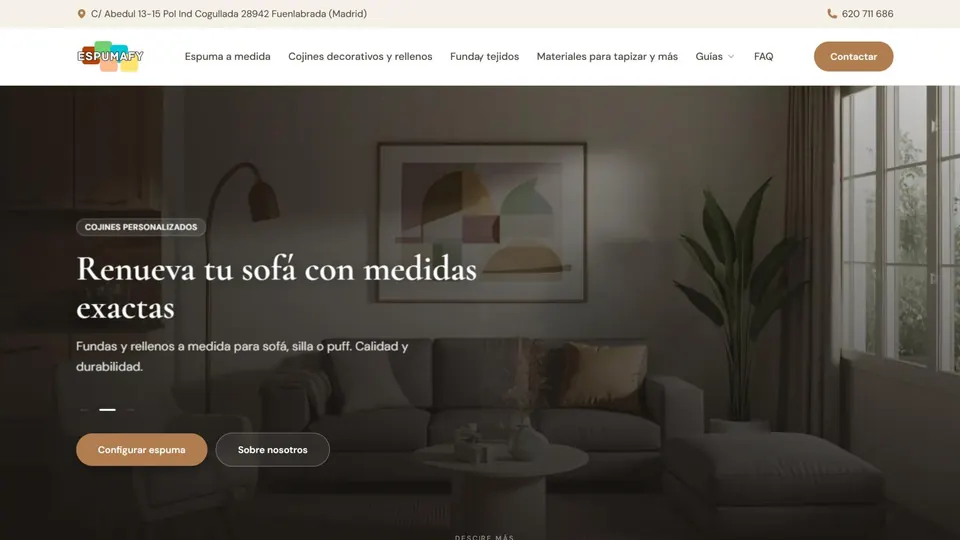 Web de Espumafy, con su tienda online NGCommerce